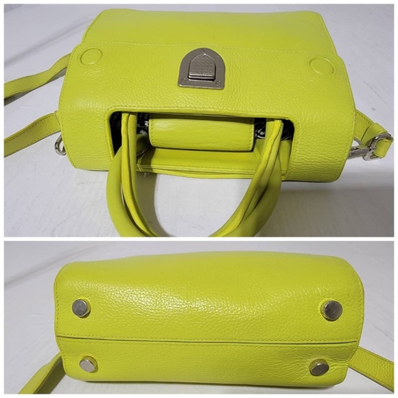 Authentic Christian Dior Leather Mini Diorever Top Handle Bag Neon - Picture 11 of 13